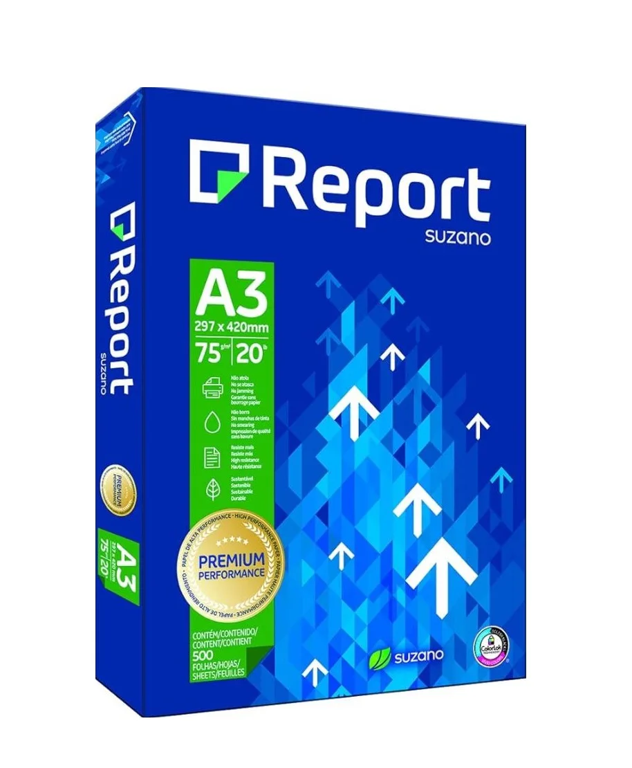 Factory Sale Report A3 75g/m Paper 75gsm 80gsm 500 Sheets Smooth High Brightness White A3 Office Paper