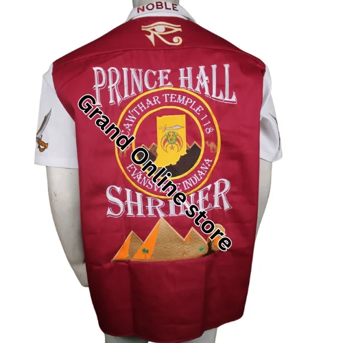 Prince Hall Shriner Shirt Customized Cawthar temple embroidered Shirt with temple name and number