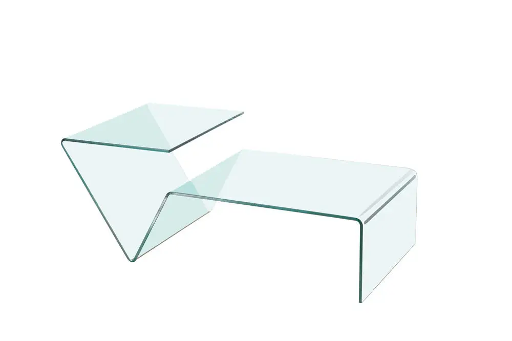 Modern design glass table living room bent glass coffee table tea table