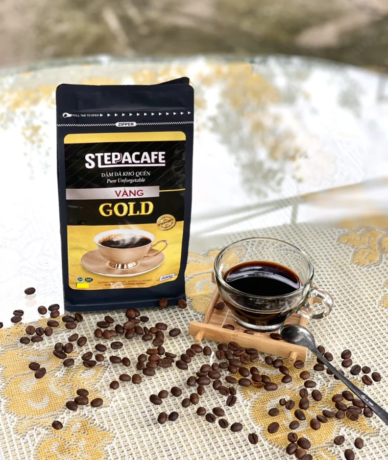 HALAL Coffee Grounds Tasty Robusta Arabica Blended Roasted Fruity Sweet Flavorful Steppacafe Gold 250g Roasted & Ground Coffee