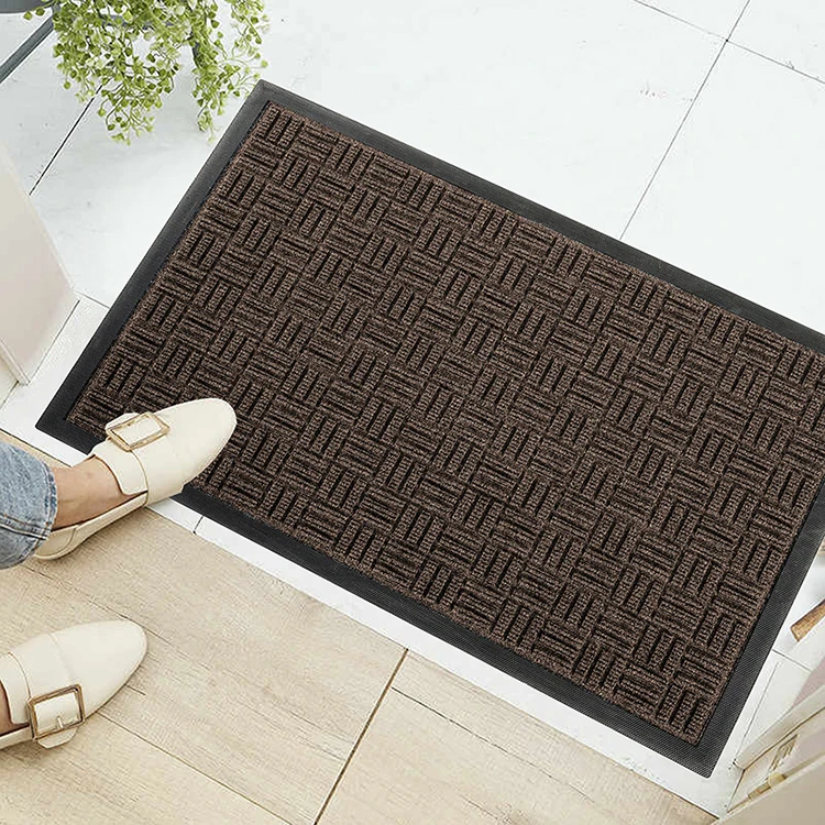 tural Rubber Door Mat  Waterproof Low Profile Heavy Duty Welcome Doormat for Indoor and Outdoor Easy Clean  Rug Mats for Entry