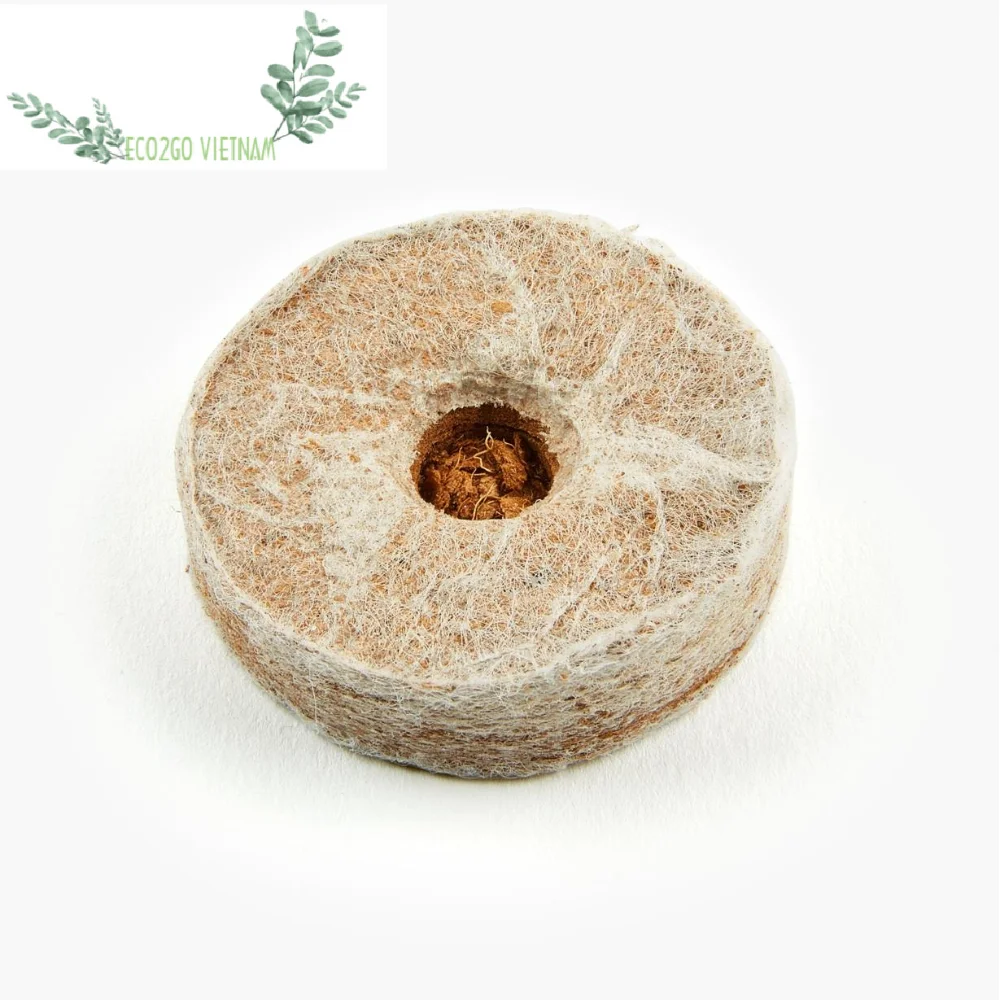 Coco Peat Pellets Disc Moss Coconut Coir Pellets Seed Starting Plugs Pallet Seedling Soil Block Whole Sale From Vietnam