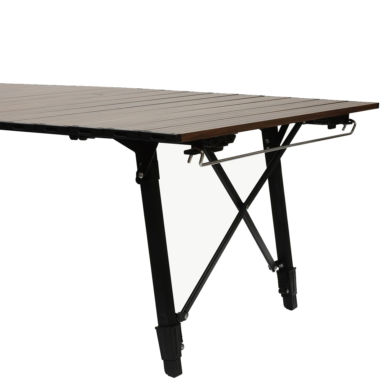 Simple Modern Black Roll Folding Portable Rolling Camping Table with Legs