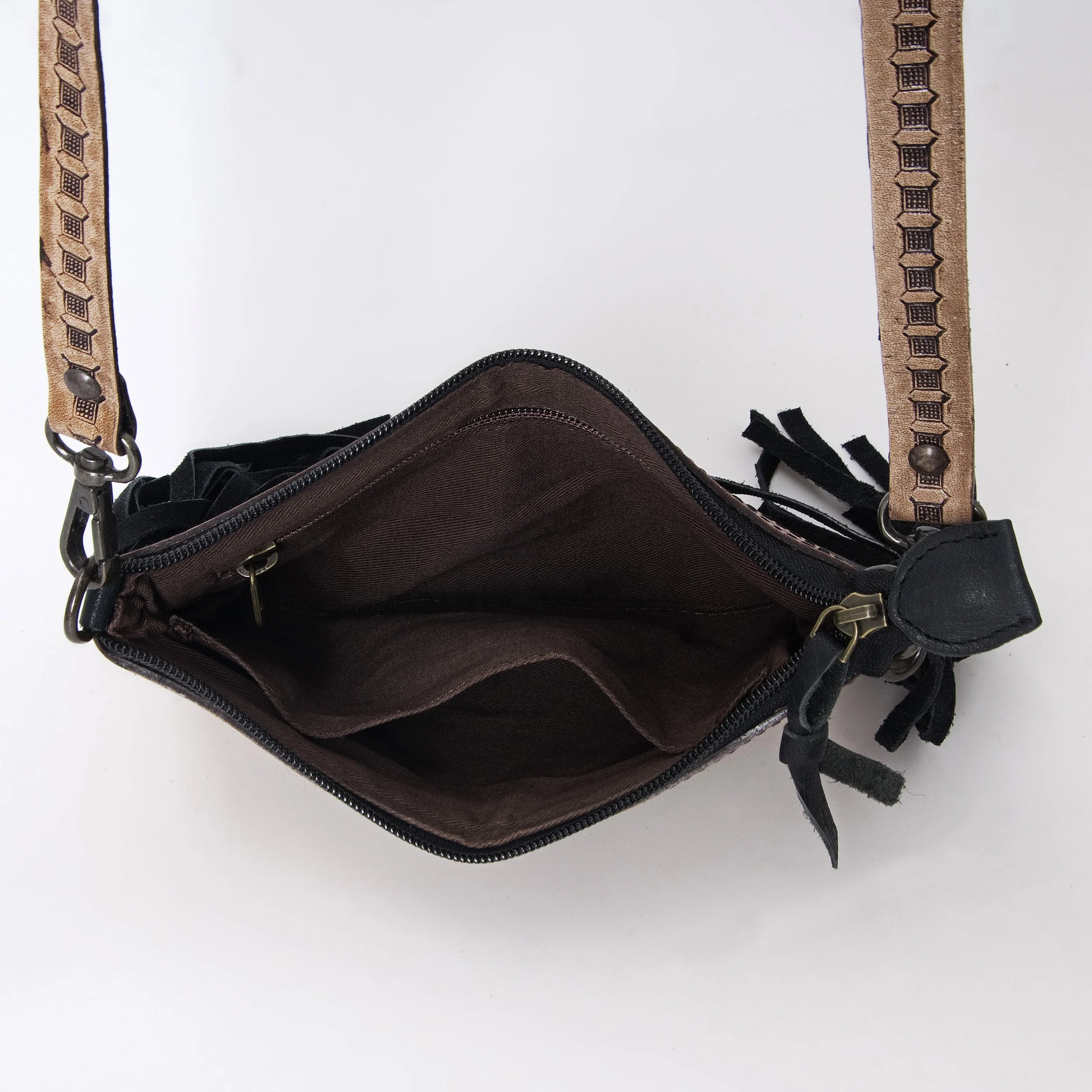 Trending 2023 Hand Tooled Cowhide Leather Hand Bag Crossbody Side Bag for Girls Daily Life Use Available at Export