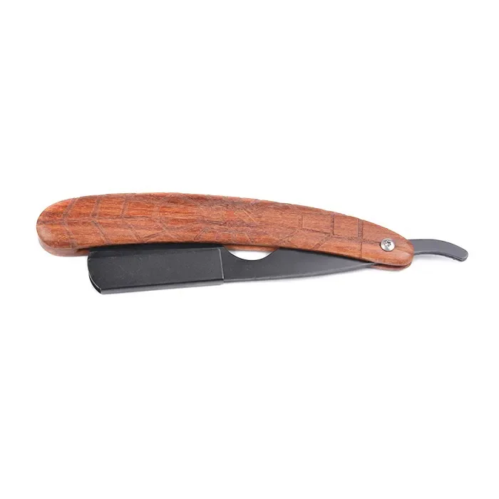 Hot Selling Brand New Folding Shaving Knife Wood Handle Stainless Steel Straight Razor Blades Barber