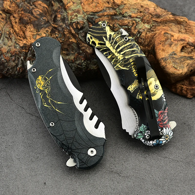 Stainless Steel Blade Folding Knife Portable Pocket Knife for Hunting Outdoor Activities Sharp Enough Open Wine Bottles OEM