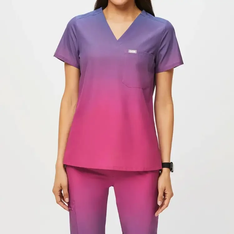 VITSUM North America  New Product V-neck One-Pocket Scrub Top single chest pocket Jogger Scrub Pants With OEM service