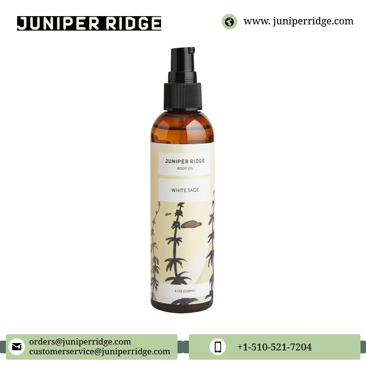 Factory Wholesale Price 100% Plant Based Pure and Natural 118ml Best Skin Care Preservative Free White Sage Body Oil