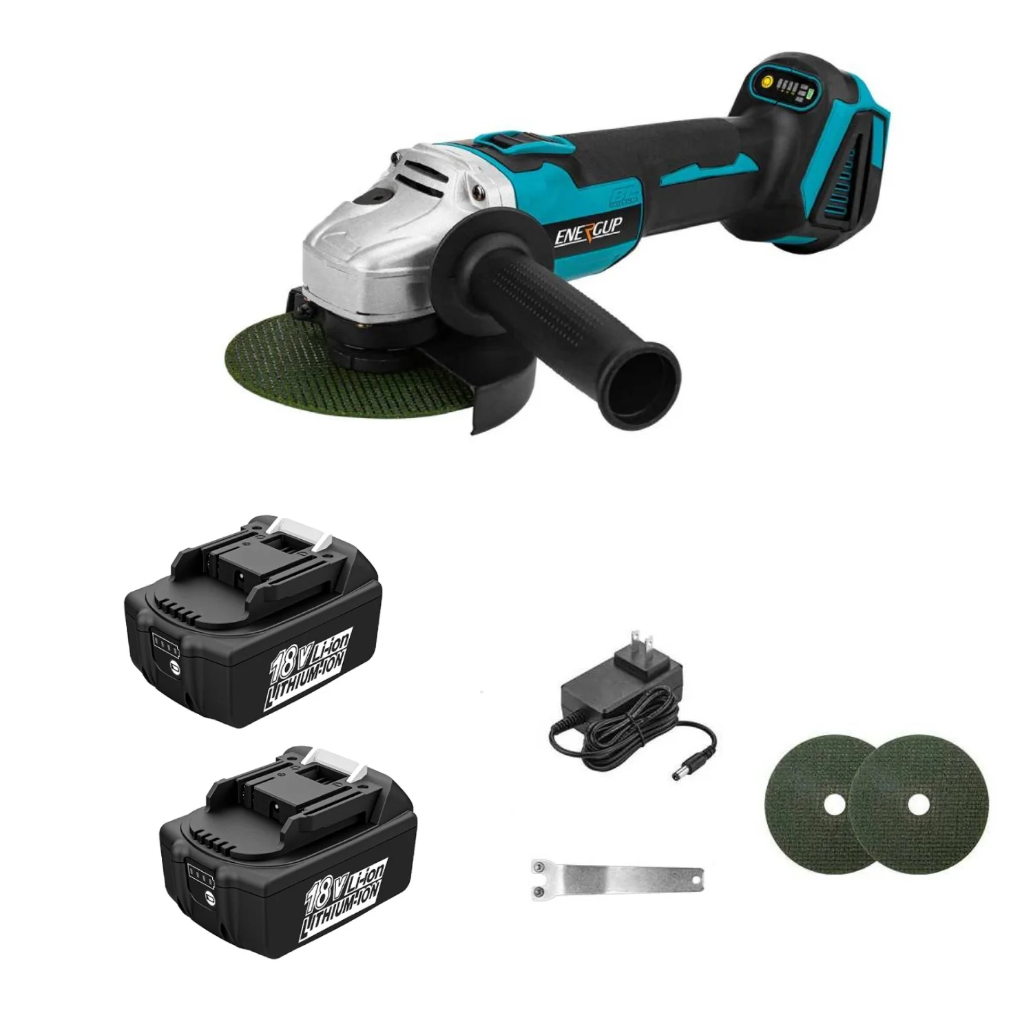 Portable 125mm Li-Ion Mini Angle Grinder Cordless Electric Wood Metal Cutting Machine with Slide Switch for Makita tool