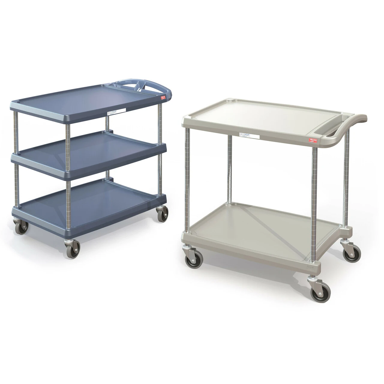 Top Grade Metro Shelves myCart Series 2-Shelf and 3-Shelf Utility Carts with Customized Multiple Layers