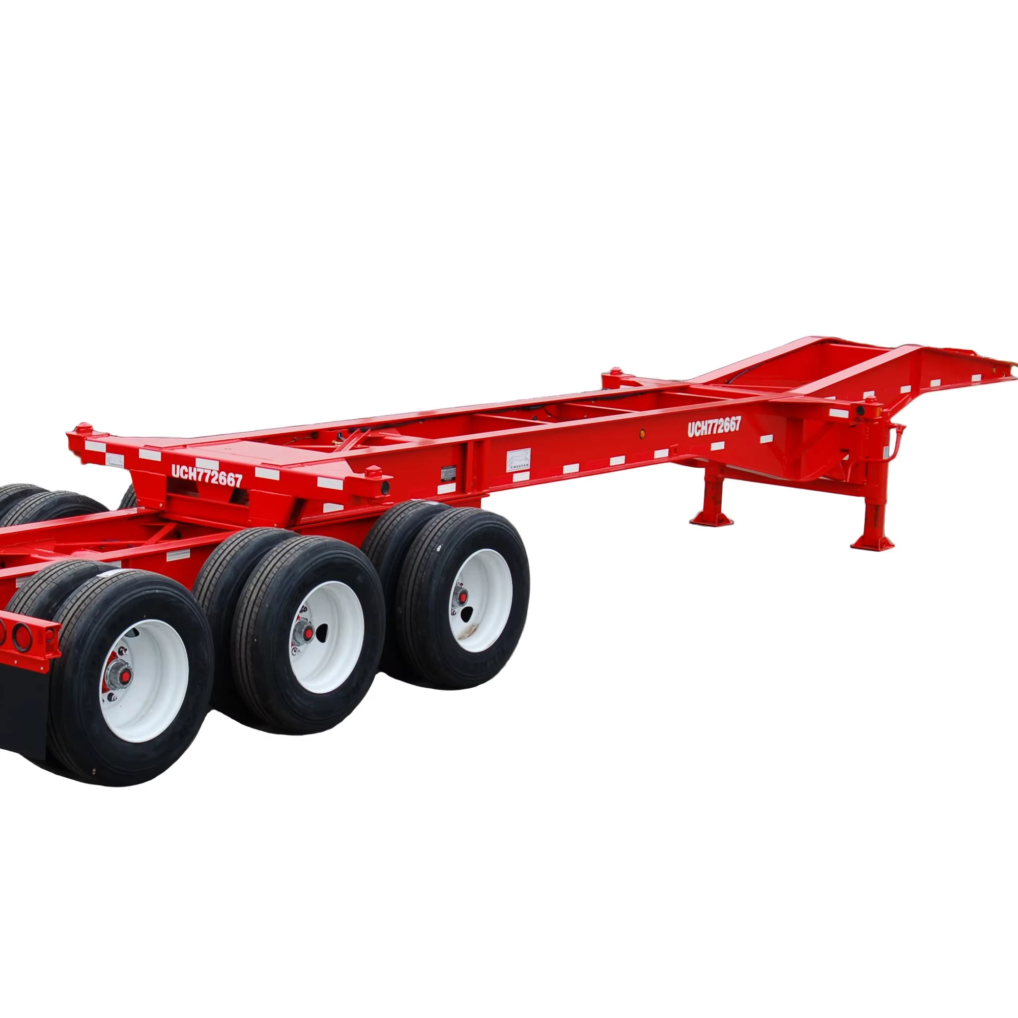 low price tri-axle 20ft 40ft skeleton gooseneck container chassis skeletal trailer