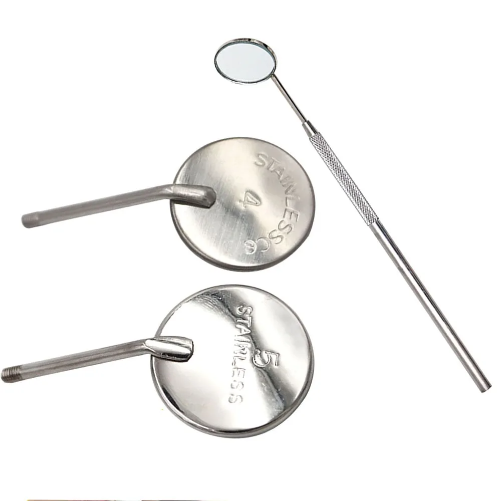 Mouth Mirror with Handle Stainless Steel Reflector Good Quality Cleaning Forceps