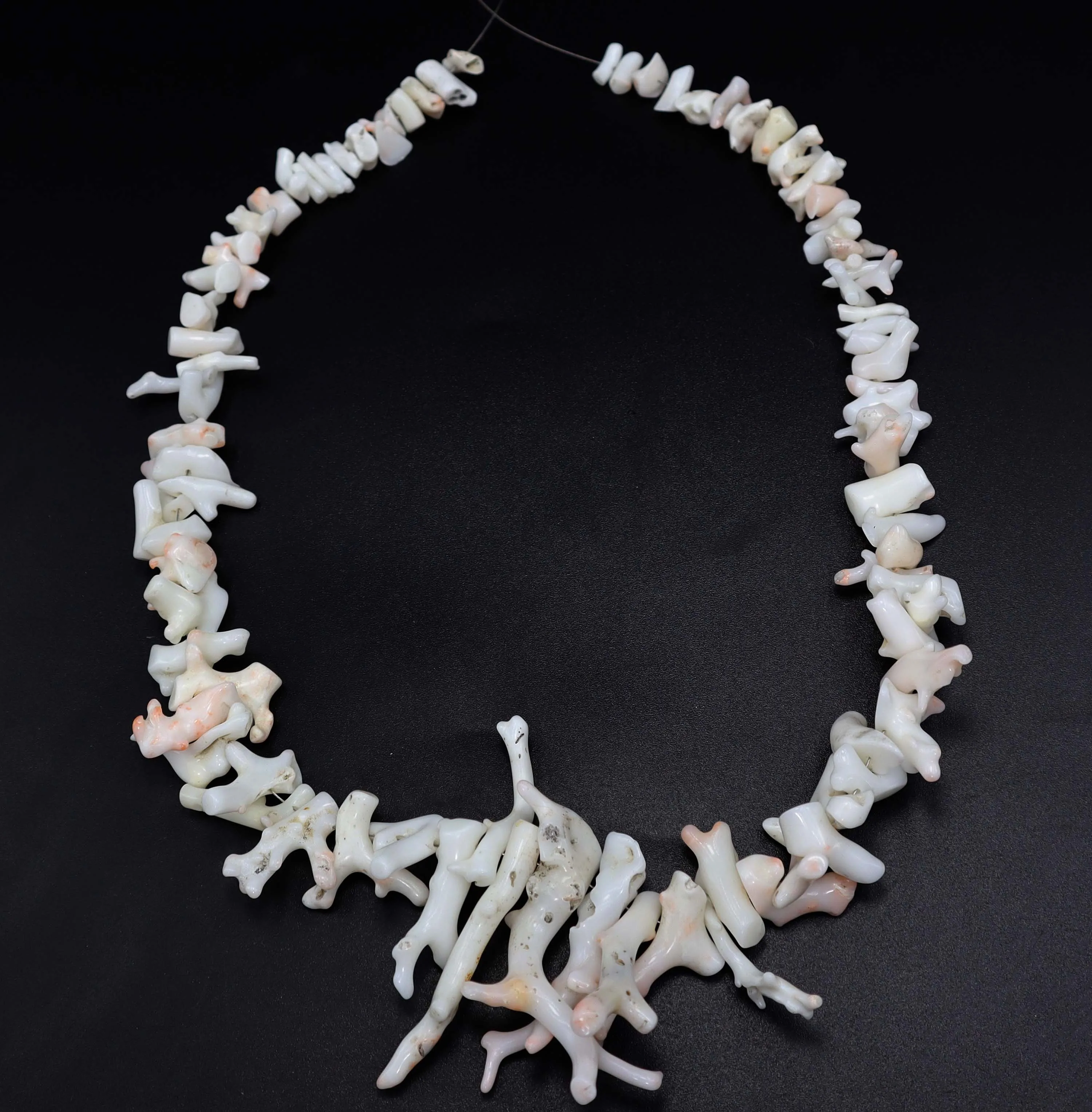 Natural White Coral Gemstone Japanese White Coral Branch Necklace Stick Coral Beads Polished Top Quality 16 Inch