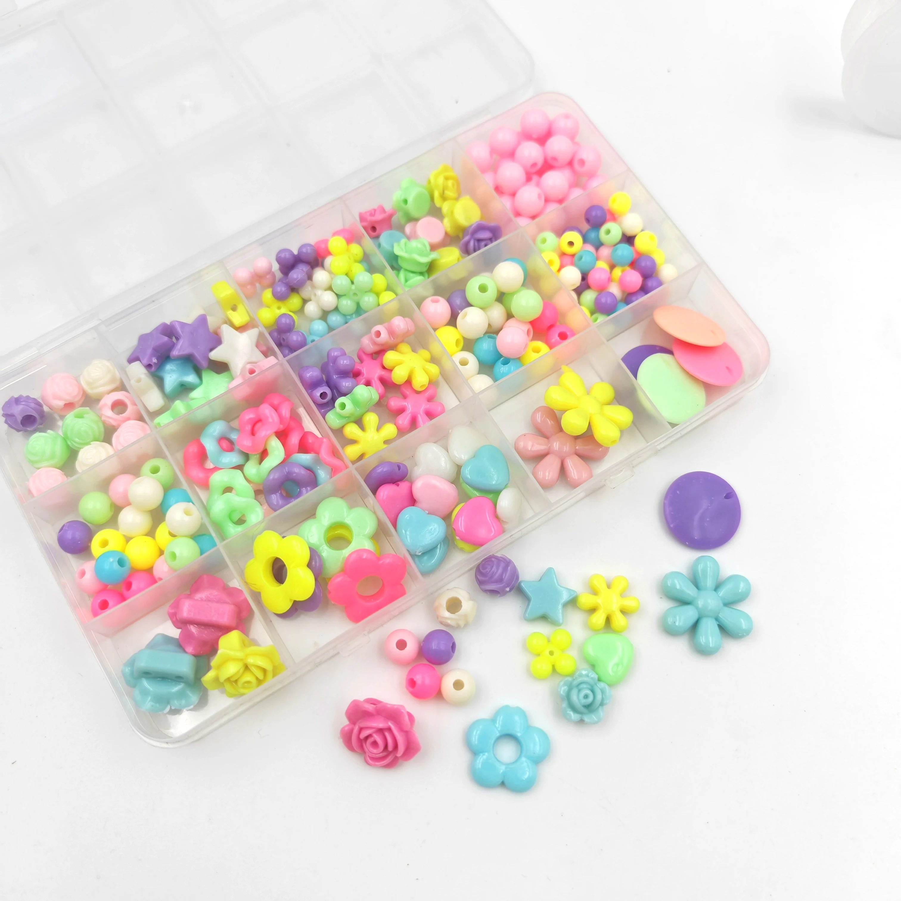 Wholesale plastic pearl Set Handmade case toys mixed pearl set Acrylic beads Jewelry accessories for kids