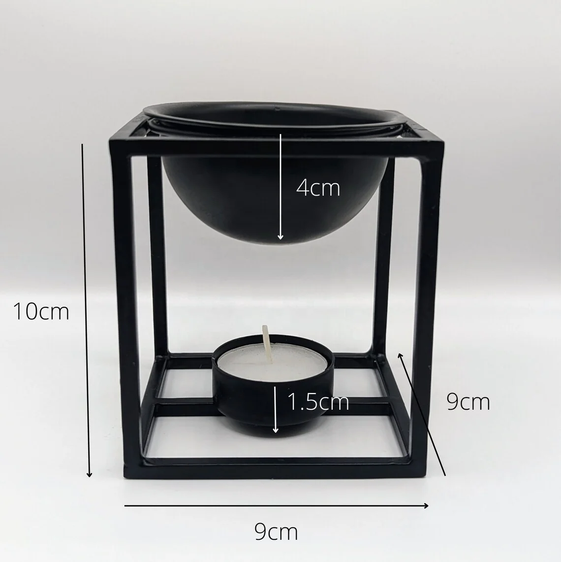 Low MOQ Nordic style Wax Melt Burner essential oil burner modern diffuser housewarming birthday gift aroma diffuser black matt