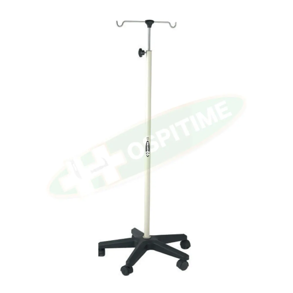 Hospitime Hospital IV Saline Stand MS + Plastic Base - Hospital Furniture