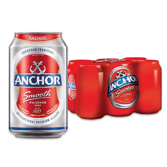 Якорная гладкая пильзенер пивная банка 320 мл x 6-якорная пильснер 4.9% алкоголя (24x320