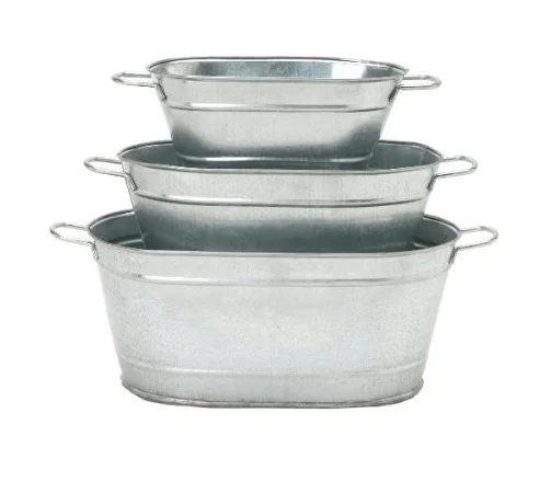 Luxury Garden Metal Flower Bucket Unique style metal planter pot Stainless Steel Flower Pot With Handle