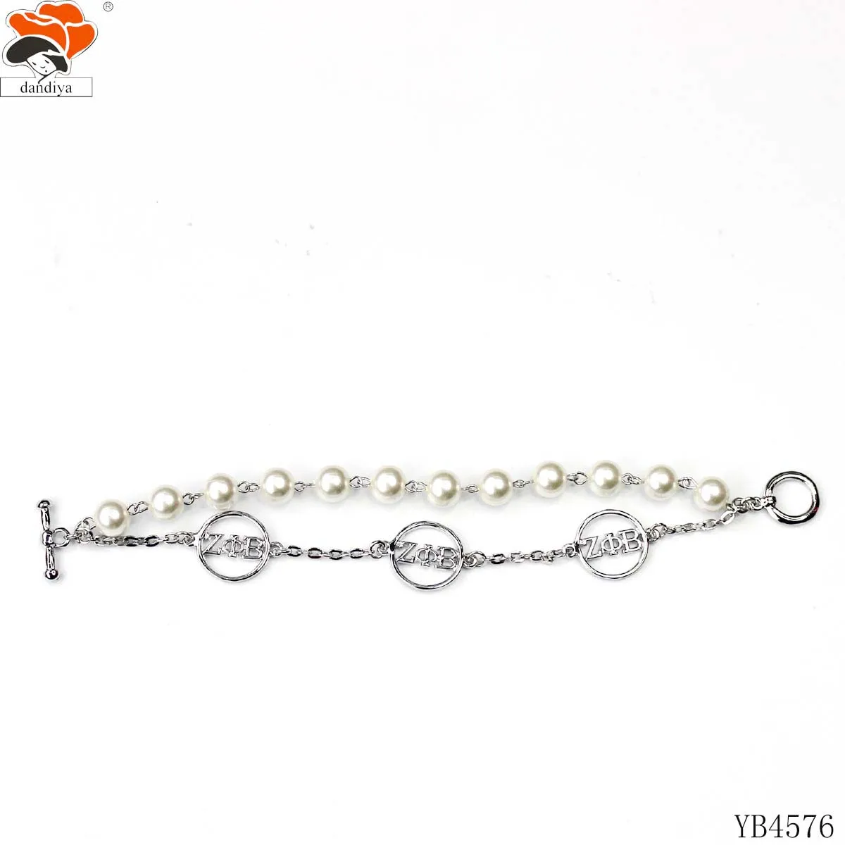 NCNW glass pearl bracelet Sorority JEWELRY custom logo number for Greek Sorority &Fraternity products Lady and men group