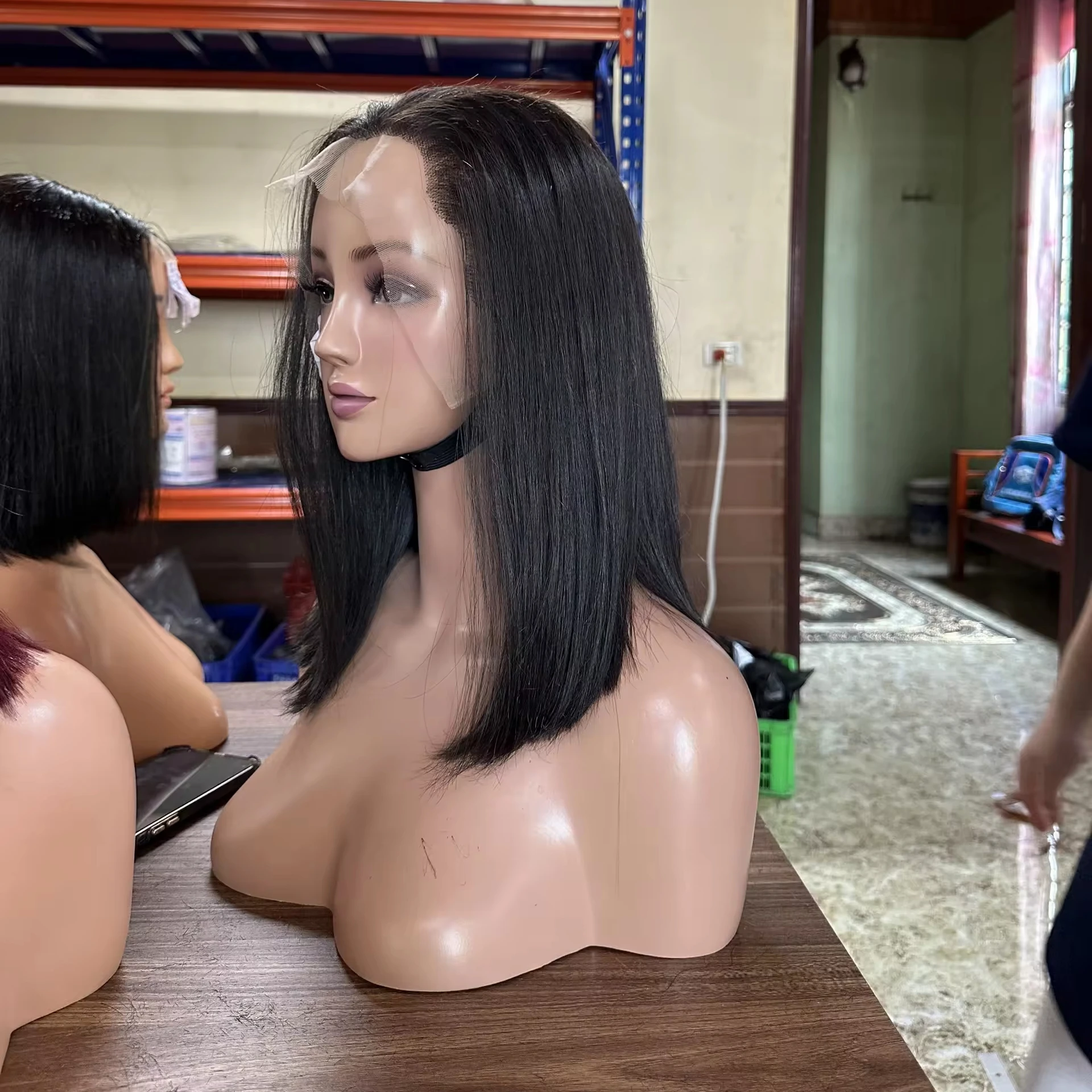 8 to 40 inches human hair wigs 100% Vietnamese Human Hair Bone Straight Bundles wig hair color with Frontal