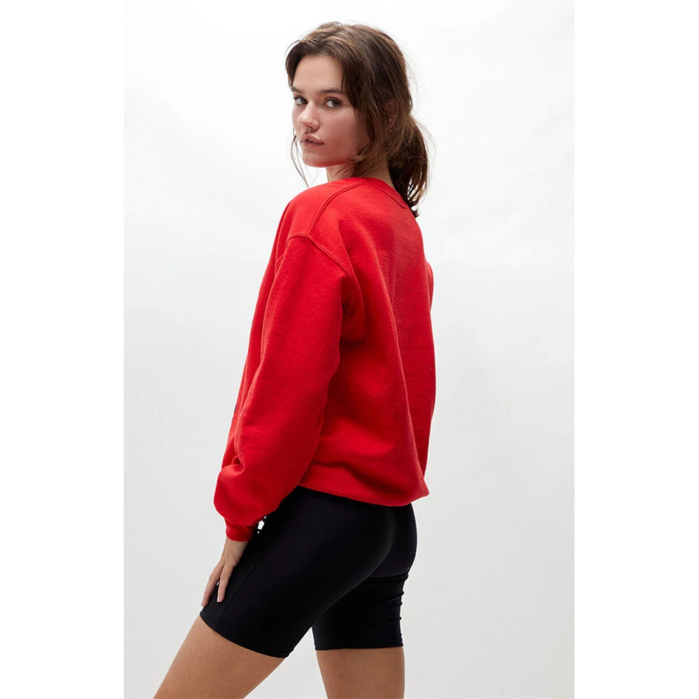 Red solid Custom Women Stylish Pullover custom no Sublimation Sweat Shirts Without Hood Design Factory Price Wholesale Casual