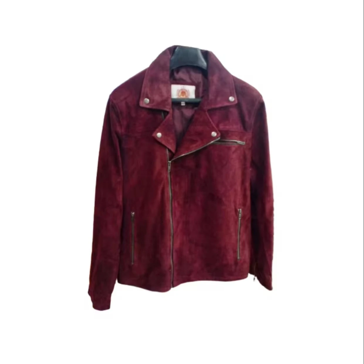 Premium Quality Maroon Suede Leather Jacket Hot sale Wholesale jackets for men 100% Original Cow hide Leather Jackets