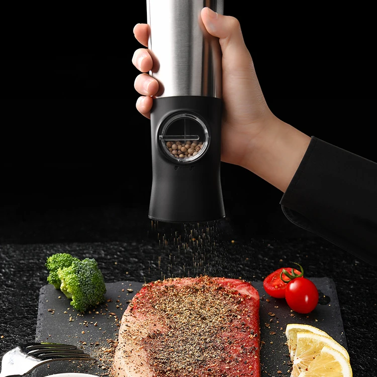 Premium Adjustable Pepper Sea Salt Grinder Manual Kitchen Electric Spice Mill Set for 2
