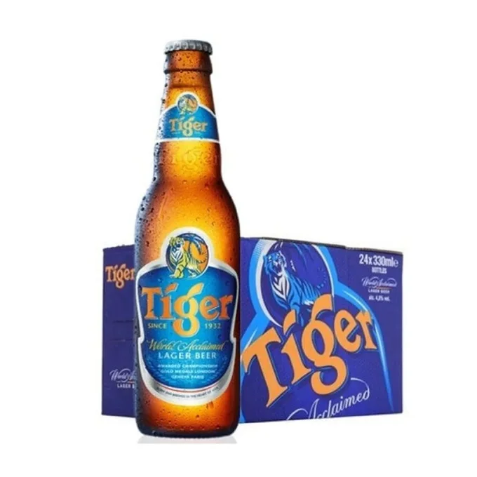 Оригинальное пиво Lager Tiger объемом 330 мл в пластиковой бутылке для