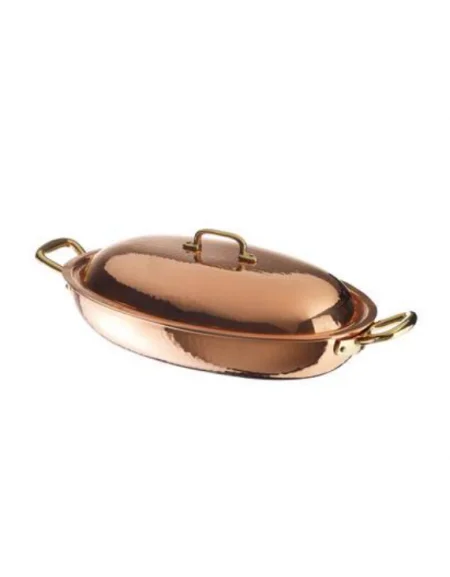 Latest oval pan with handle & lid for Home Hotel Kitchenware Cookware Pot decorative copper color Modern design Cooking oval pan