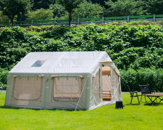 Heavy Duty PVC Air Tent Portable Canvas Waterproof for Outdoor Camping and Travel Inflatable Camping Tent