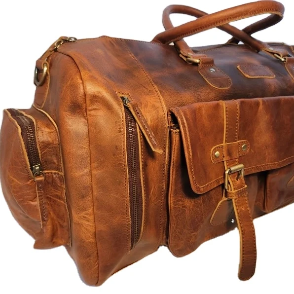 Distressed Leather Duffel Bag Travel Essential Spacious Wholesale Manufacturers Carry On Laptop Accessory clothes Gym Bag