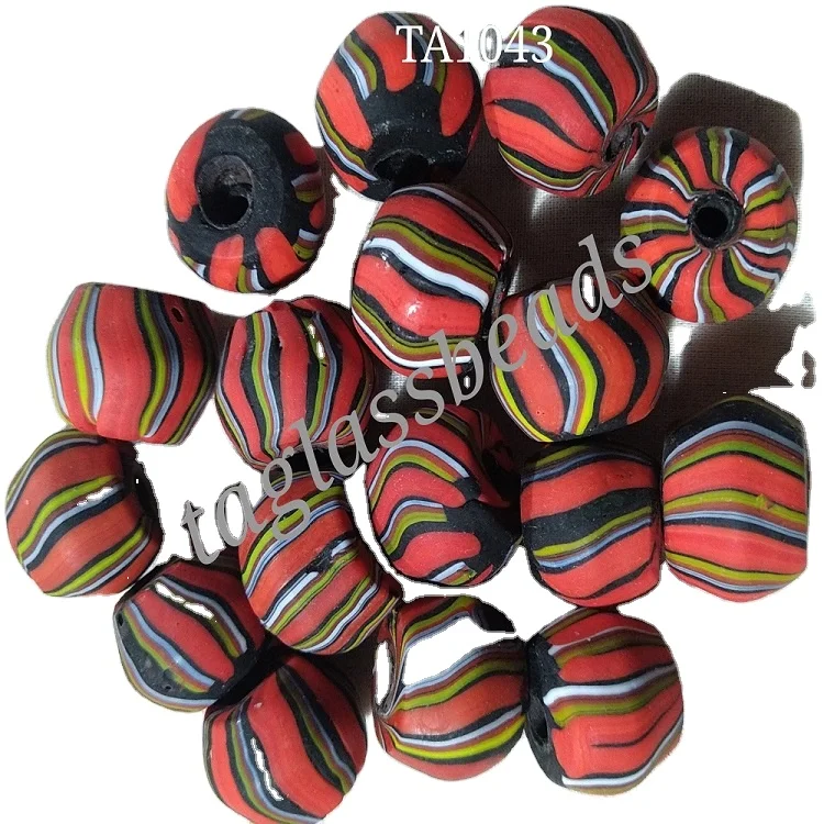 Venetian frosted strip glass beads india  beads beads for jewelry making