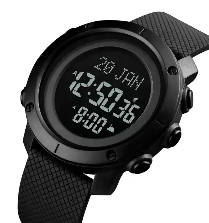 Hot Selling Custom Logo silicone strap sport New Modern Waterproof Azan Muslim Watch World wide Prayer Time