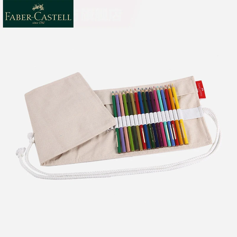 Faber Castell 573064 портативный пустой холщовый рулонный мешочек для хранения карандашей и цветных художественные