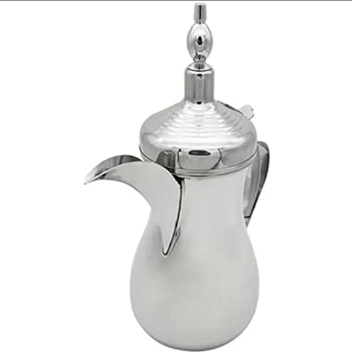 Customized Arabic Coffee Dallah  Pot Cawa Cups Base Sets Long Spout Dallah Tea Pot Brass Metal Coffee Tea Pot Dallah