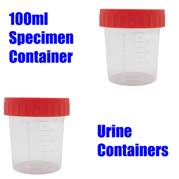 Disposable Spescimen plastic 100ml urine container with screw cap Container Urine test cup sterile specimen containers products