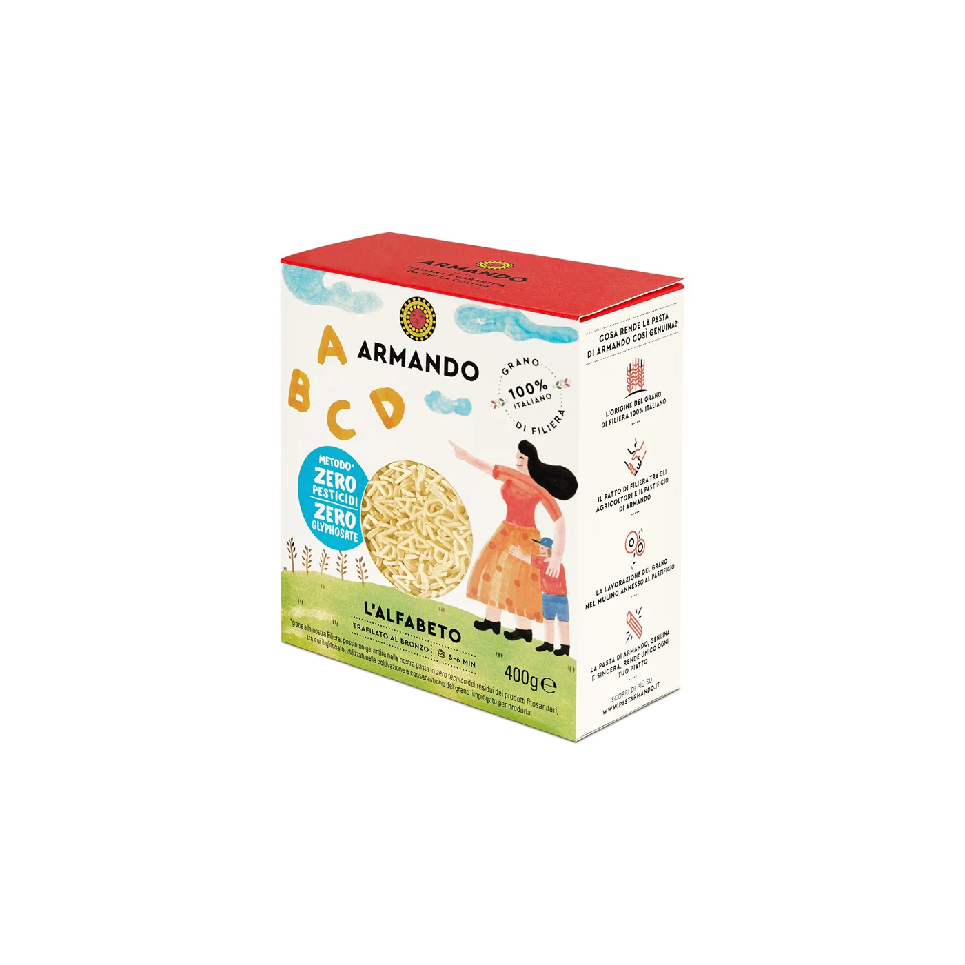 High Italian Quality Dry pasta 400g Alfbeto kids in pack Bronze Die Durum Wheat Pasta for Wholesale