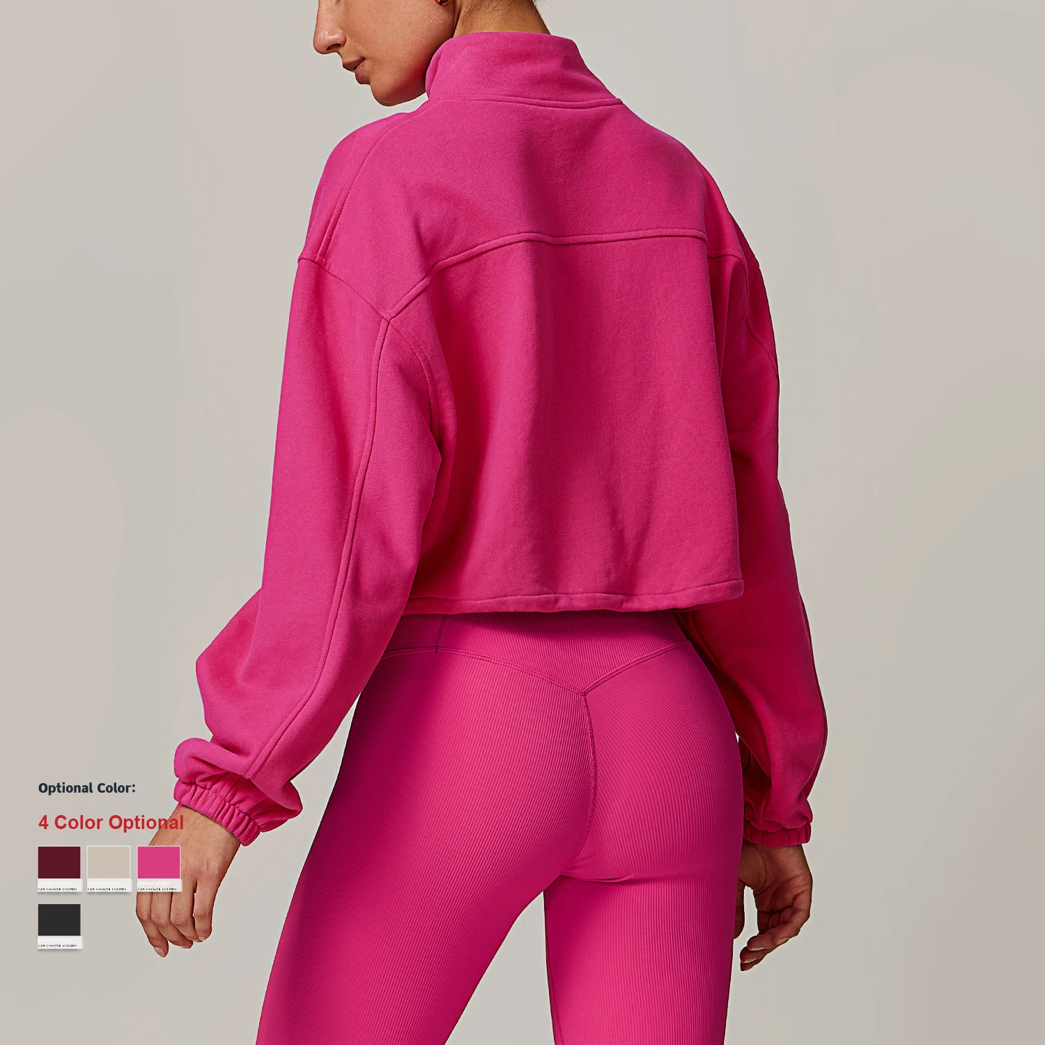 Autumn winter outerwear warm sports jacket casual loose stand collar cardigan running Long sleeve Yoga fitness Warm sweater tops