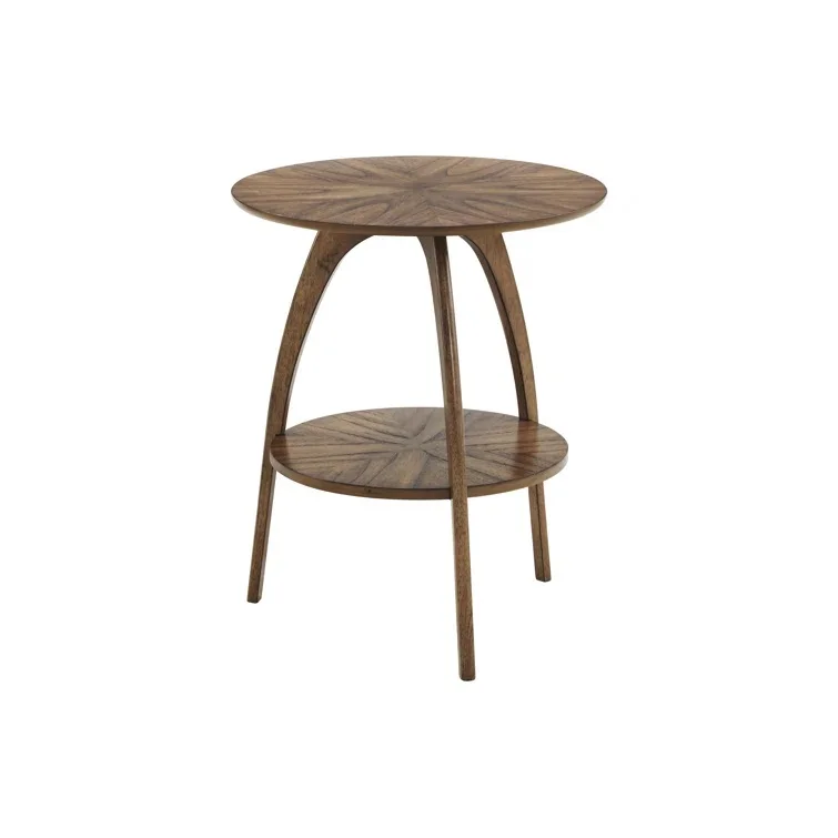 New Modern Design Contemporary European Style Living Room Round Natural Finish Solid Wood Coffee Side Table