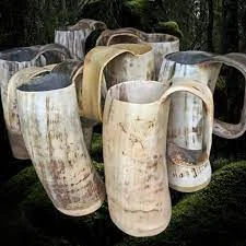 Handmade Authentic Viking Drinking Horn Cup with Stand Custom Size Beer Mug Stein Capacity 200ml to 800ml