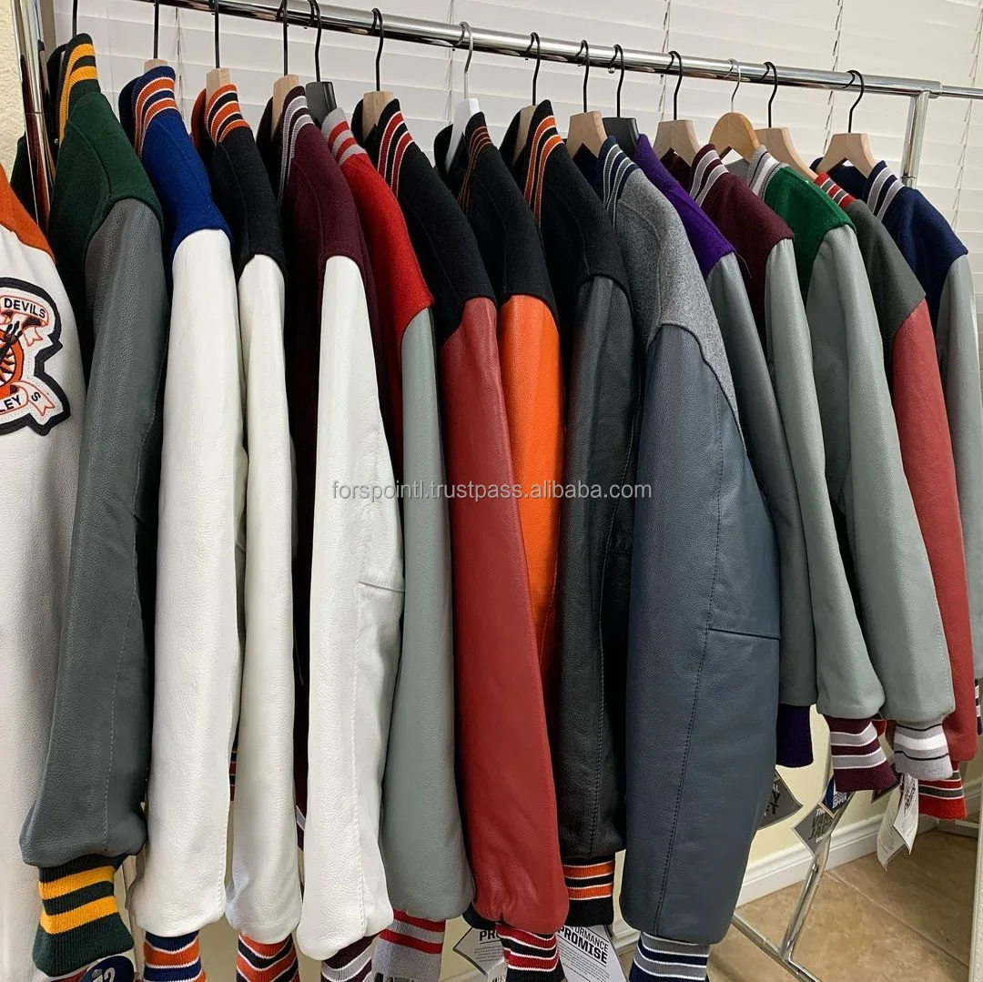 High Quality Chenille Embroidery Men College Leather Sleeves Custom Baseball Jacket