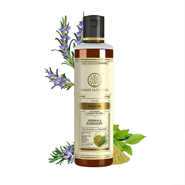 Khadi Natural Henna Rosemarry Paraben Mineral Oil Free 210 ml