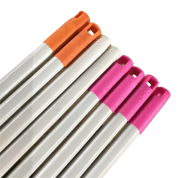 120*2.2cm Machine Making Wooden Stick Broom Handle Plain Colored PVC Coated Mop Stick Household Items