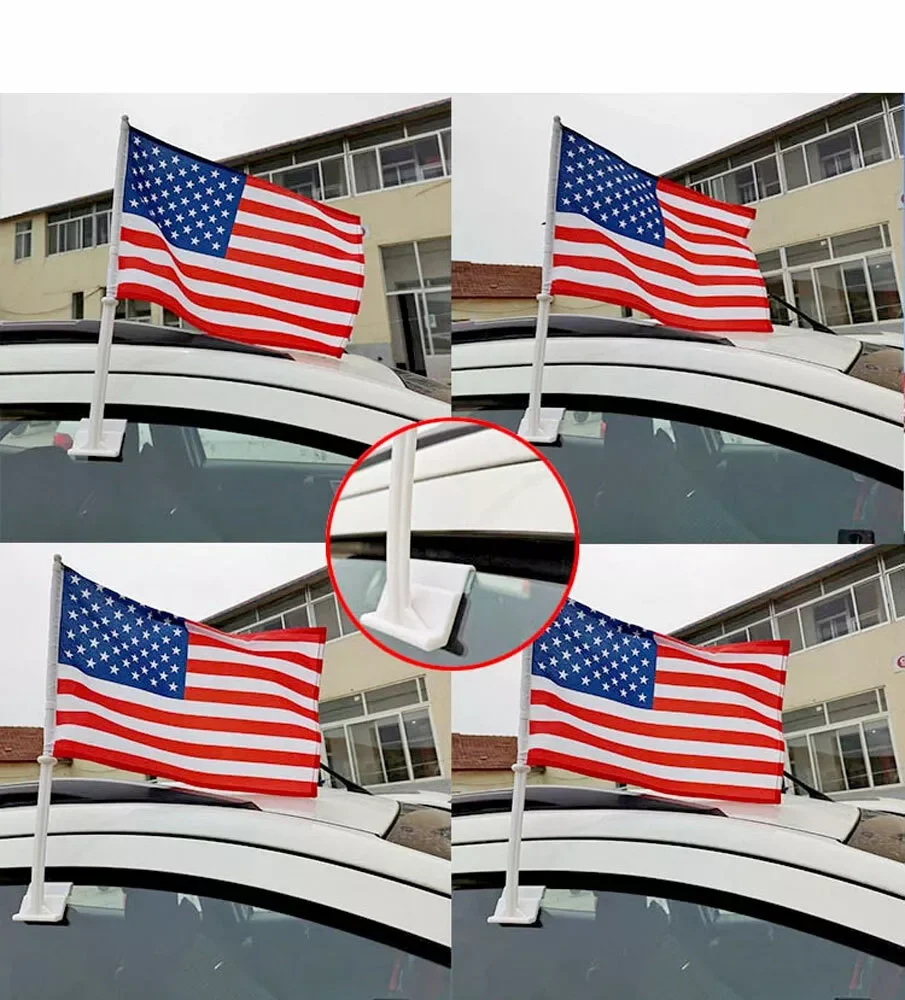 Custom size promotion polyester Mexico car flag silk printing flags all country car window banner flags with pole