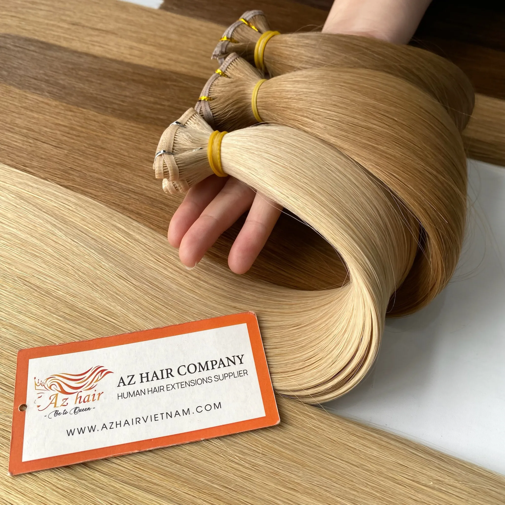 New Arrival Luxury  Invisible Hand Tied Double Drawn Genius Weft Hair Extensions White Line Vietnamese Human Hair Genius Hair