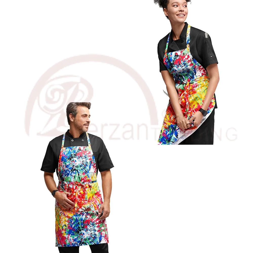 OEM Design Custom Logo Heat Resistant Aprons 2024 High Quality Chef Restaurant Aprons For Men And Women