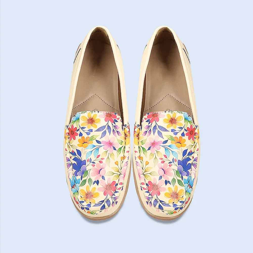 2024 High Quality Comfortable Casual Outdoor Wear Loafer Shoes for Women Printed PU Synthetic Leather round Toe Soft TPR Outsole