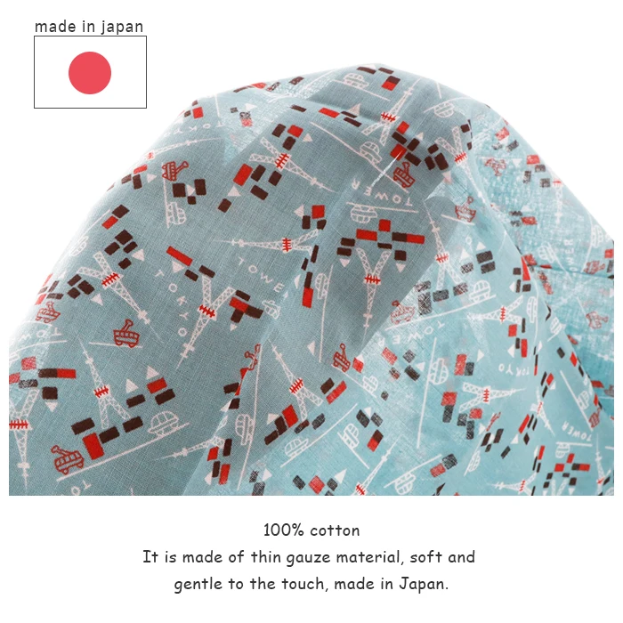 High Quality 100% Cotton 58cm x 58cm Big Square Handkerchief Made in Japan