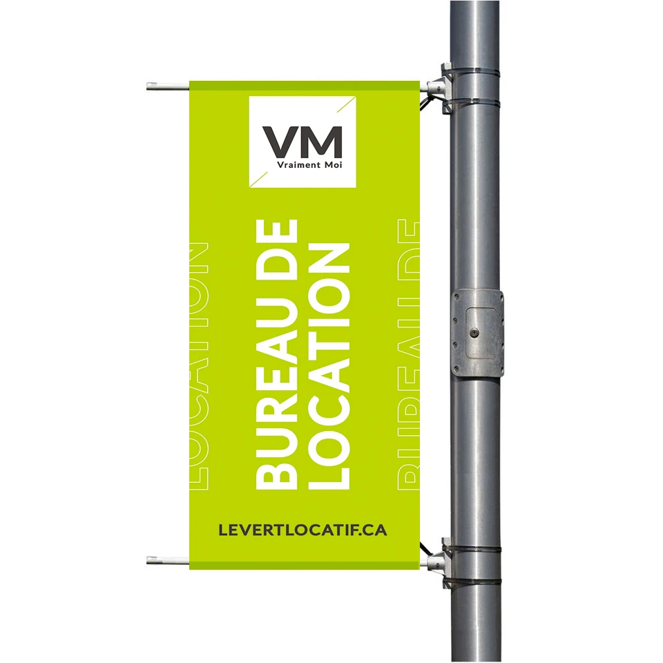 pdyear custom dye sublimation Print road lamp light pole hang rectangle flag banner for street