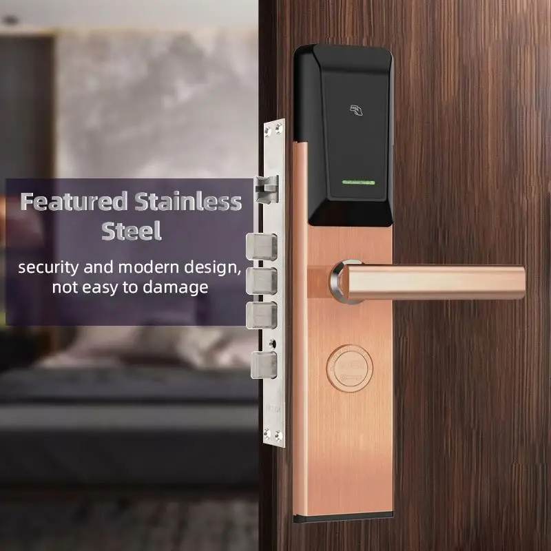 High quality Security Electronic Card Key Smart Hotel Door Lock With RFID Management Software System
